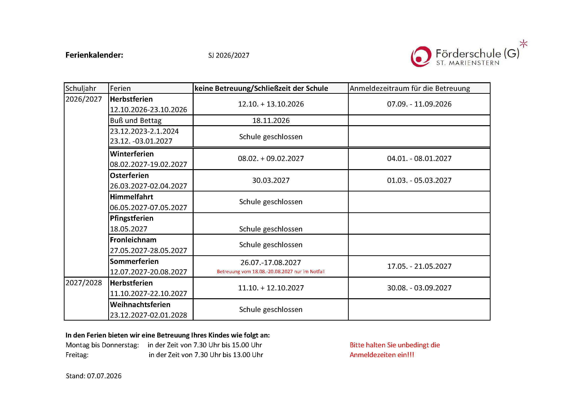 Ferienkalender 2024 2025